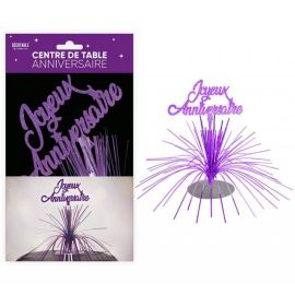Centre de Table Joyeux Anniversaire violet astral