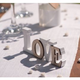 Centre de table LOVE EN Bois Naturel