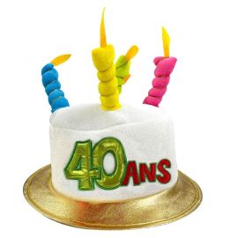 Chapeau à bougies coloré Joyeux Anniversaire - Accessoire festif pour anniversaire - Badaboum.fr