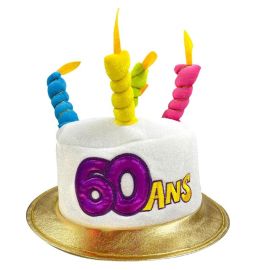 Chapeau à bougies coloré Joyeux Anniversaire - Accessoire festif pour anniversaire - Badaboum.fr