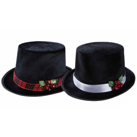chapeau de bonhomme de neige noir ruban couleur aléatoire