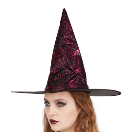 chapeau sorcière toile d'araignée couleur aléatoire adulte ambiance