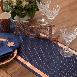 Chemin de table voie seche luxe Rose gold, decoration de mariage - Badaboum