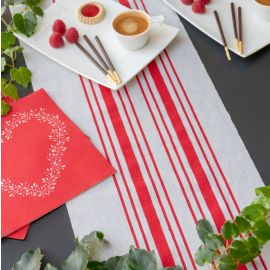 Chemin de table Torchon Rouge en Coton