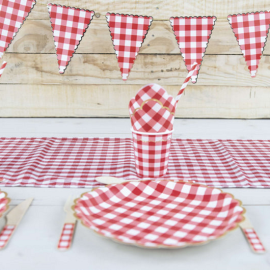 chemin de table vichy guinguette 300x30cm ambiance