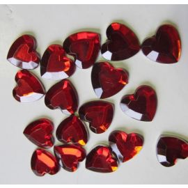 Coeur Strass Bordeaux x 50 pièces