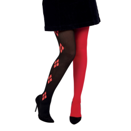 collant pas cher opaque losange rouge et noir