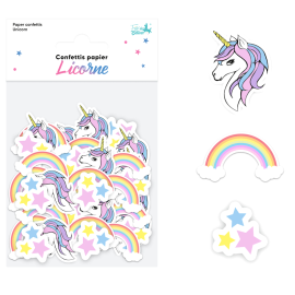 Confettis de table anniversaire Licorne 15 gr - decoration fetes pas cher - Badaboum.fr