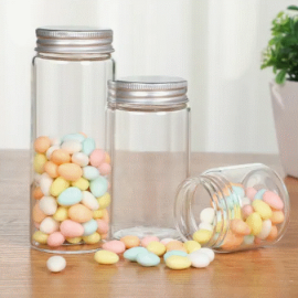 contenant pot en verre avec bonchon aluminum 10 cm