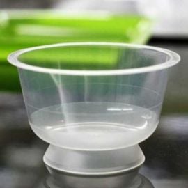 Coupe à dessert sur pied en plastique transparent réutilisable  x 25pièces