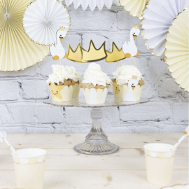 cupcake wrappers bébé cygne jaune pastel ambiance