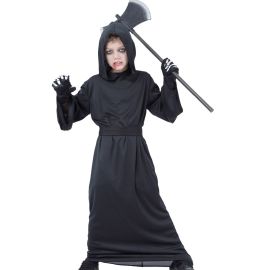 Déguisement enfant messager de la mort Halloween - noir avec capuche 10/12 ans