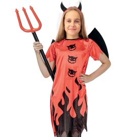 Déguisement fille diablesse rouge et noir Halloween 7/9 ans