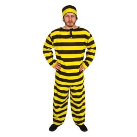 Déguisement Homme Prisonnier Noir et Jaune L/XL