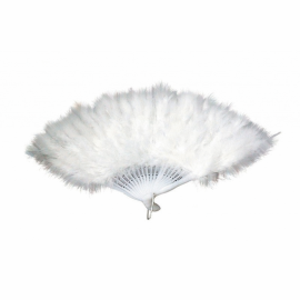 Éventail Plumes Blanc