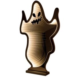 Fantôme lumineux LED Halloween avec effet miroir infini - 60 cm - Usage intérieur