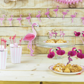 flamant rose alvéolé rose 25cm ambiance