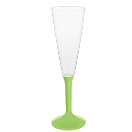 Flûte à champagne plastique Vert anis 12 cl x 20 pièces