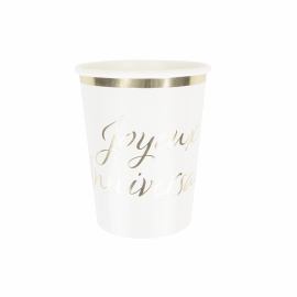 gobelet carton joyeux anniversaire or