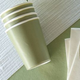 Gobelet en carton Vert sauge uni