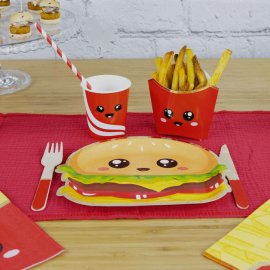 gobelet - 200 ml - salty junk food - x 8 pièces - vaisselle jetable pas cher ambiance