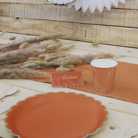 gobelet - festonnés - 200 ml - terracotta - x 8 pièces - vaisselle jetable pas cher ambiance