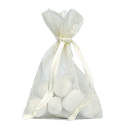 6 sachet organza ecru pas cher