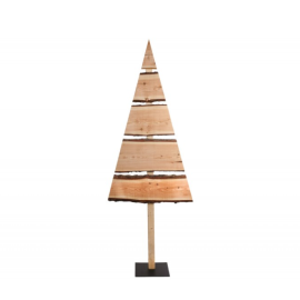 Sapin de Noël Design en Bois Douglas Naturel 80x200cm | Charme Rustique et Éco-Conception | Badaboum.fr