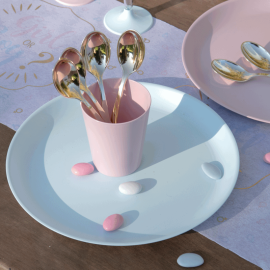 grande assiette en mineral rose pas cher