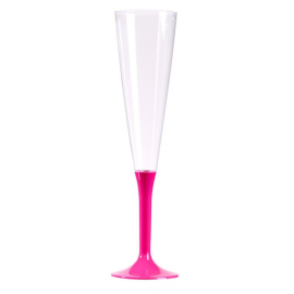 grande flute à champagne fuschia en plastique pas cher