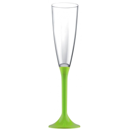 Grande Flûte à champagne Vert anis en plastique réutilisable 16 cl x 20 pièces