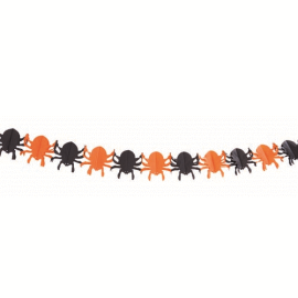 guirlande araignées orange et noir 3m