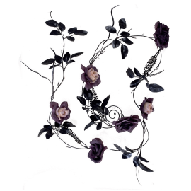 guirlande de fleurs violet 2.20m