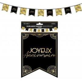 Guirlande Fanions Joyeux Anniversaire Thème Art Déco 6 mètres pas cher