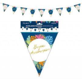 Guirlande Fanions Joyeux Anniversaire Thème Tropical 6 mètres pas cher