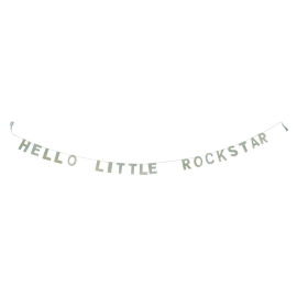 guirlande hello little rock star mint en lokta 1m