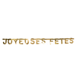 guirlande joyeuses fêtes carton or 130cm