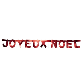 guirlande joyeux noël rouge 1m