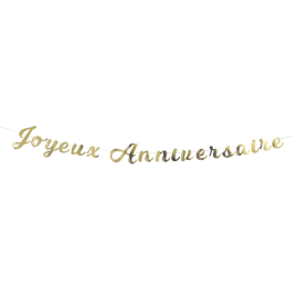 guirlande lettres joyeux anniversaire or