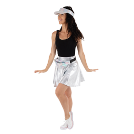 jupe disco argent avec set accessoire argent