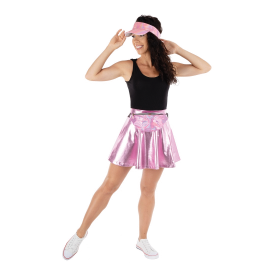 jupe disco rose avec set accessoire disco rose