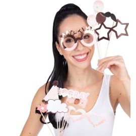 Lot de 10 photobooth rose pas cher