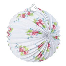 lampion rond shabby blanc 30cm