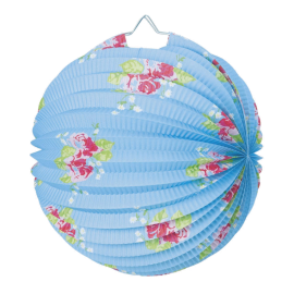 lampion rond shabby bleu 30cm