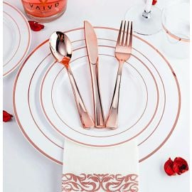 Ménagère Plastique Rose Gold