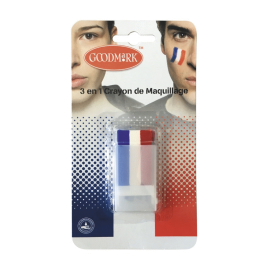 maquillage 3 bandes bleu blanc rouge