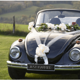 Nœud de Mariage Rapide Taille Moyenne x 50 – Blanc – Déco Voiture