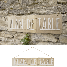 Pancarte plan de table bois naturel