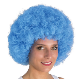 perruque afro bleu