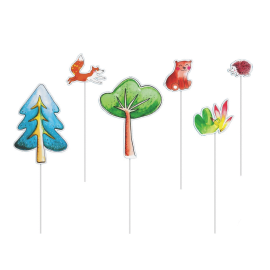 pique à gâteaux animaux de la forêt x6pcs